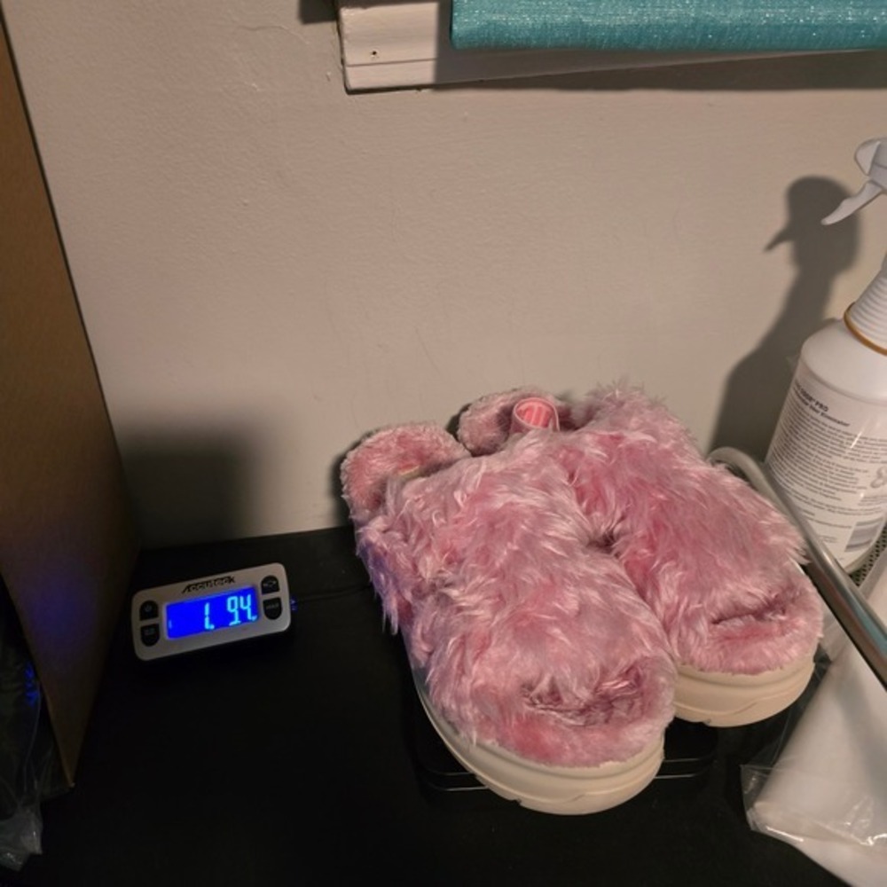 UGG Fluff Sugar‎ Platform Sandal Pink Faux Fur Comfort Slides Womens Size 8 - Picture 8 of 8